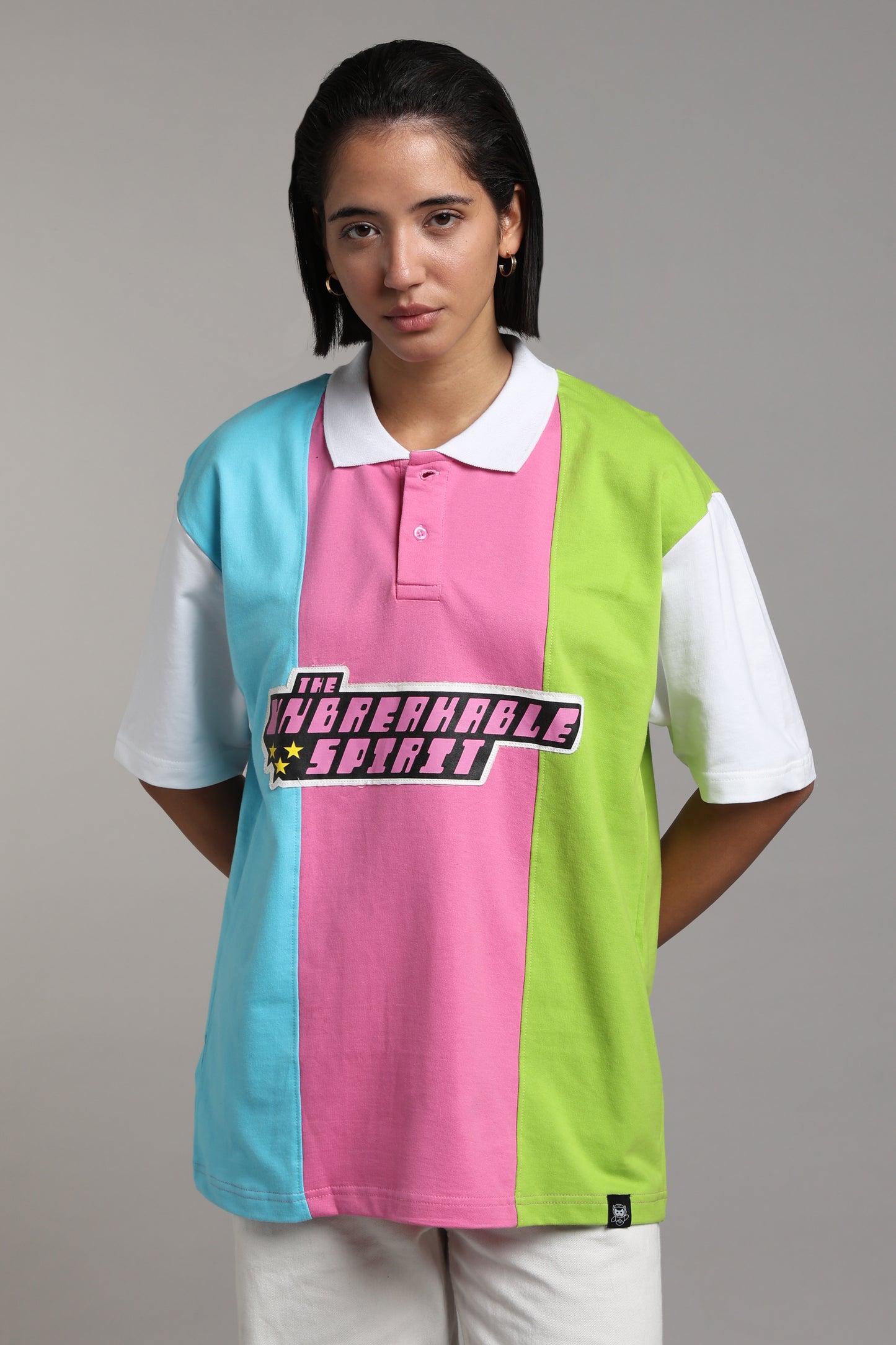 The Unbreakable Spirit Women's Oversized Polo worn